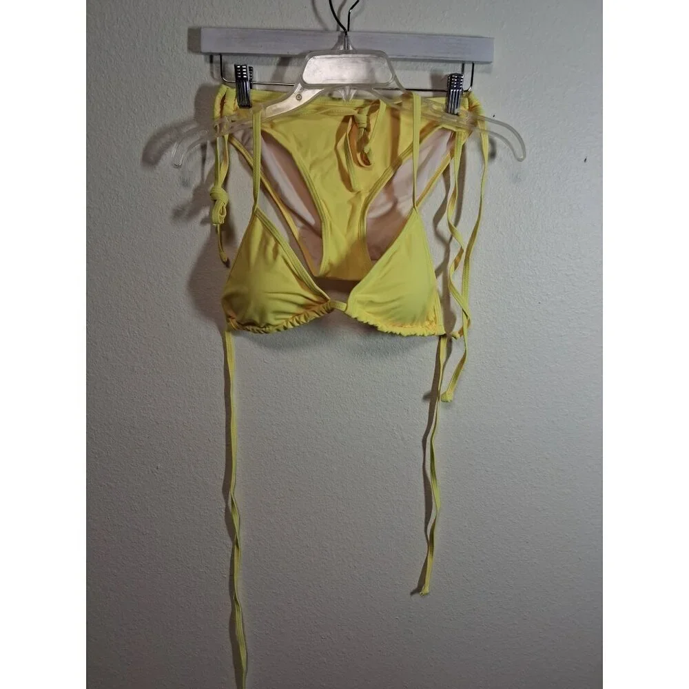 NWOT Yellow Bikini 2 Piece Swimsuit Beach Summer Pool Vacation Womens Size Small